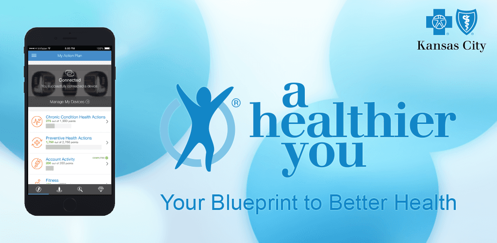 A Healthier You wellness campaign graphic for Blue Cross and Blue Shield of Kansas City
