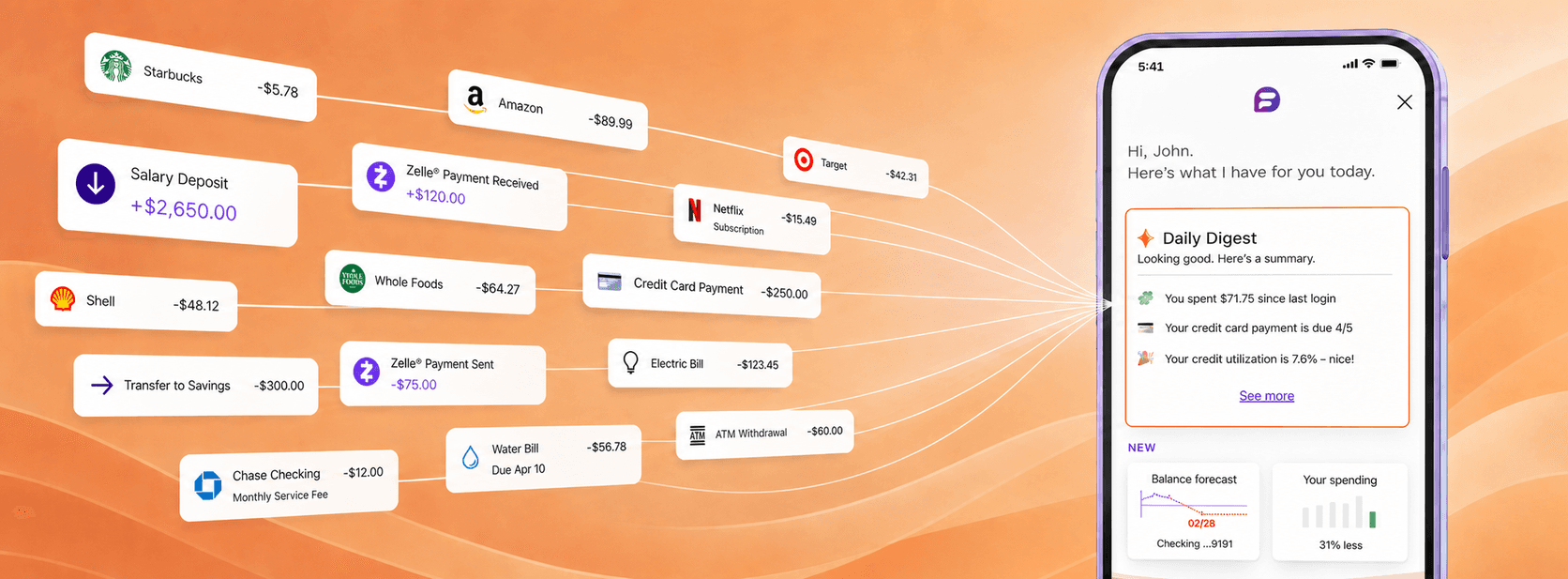 Daily Digest personalized financial summary within Fargo