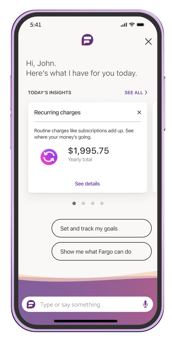 Original Fargo Insights carousel experience