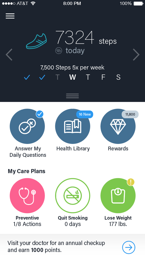 HealthMine personalized health overview